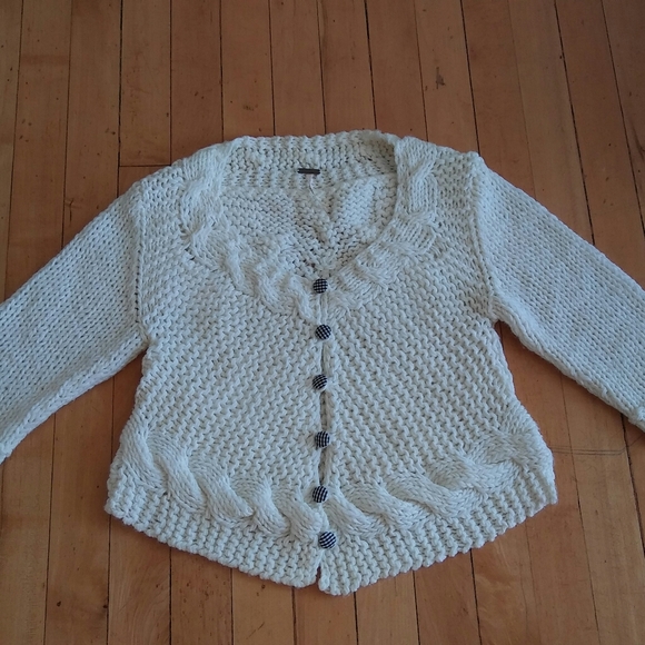 Free People Chunky Knit Cardigan Sz S - Picture 1 of 8